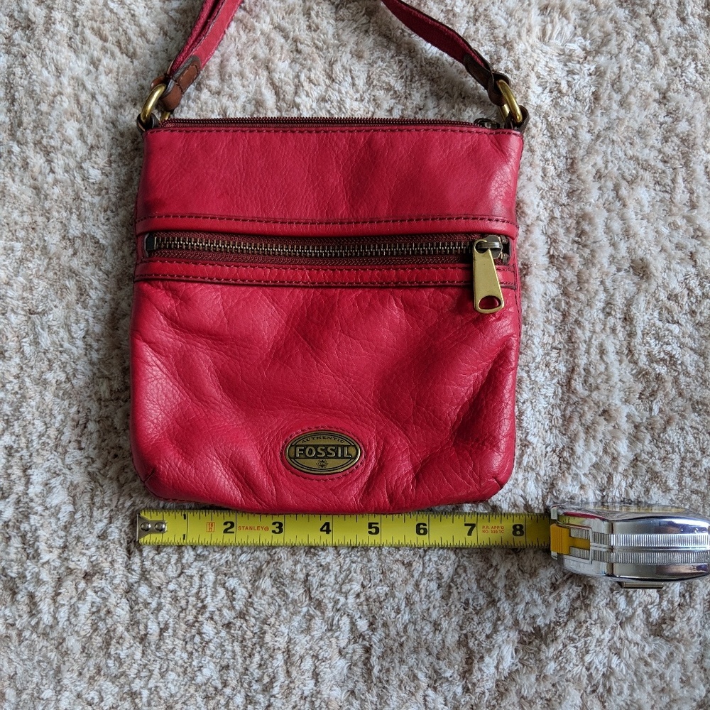 Fossil red leather crossbody bag